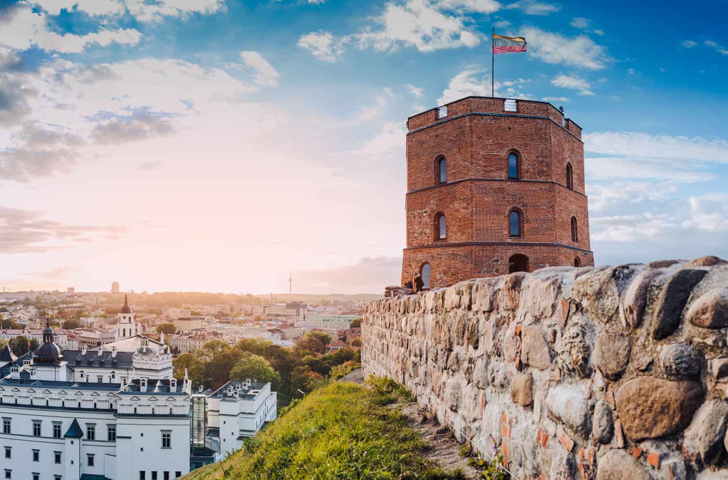 Gediminas tower on Gediminas hill - a perfect spot for a panoramic view of Vilnius